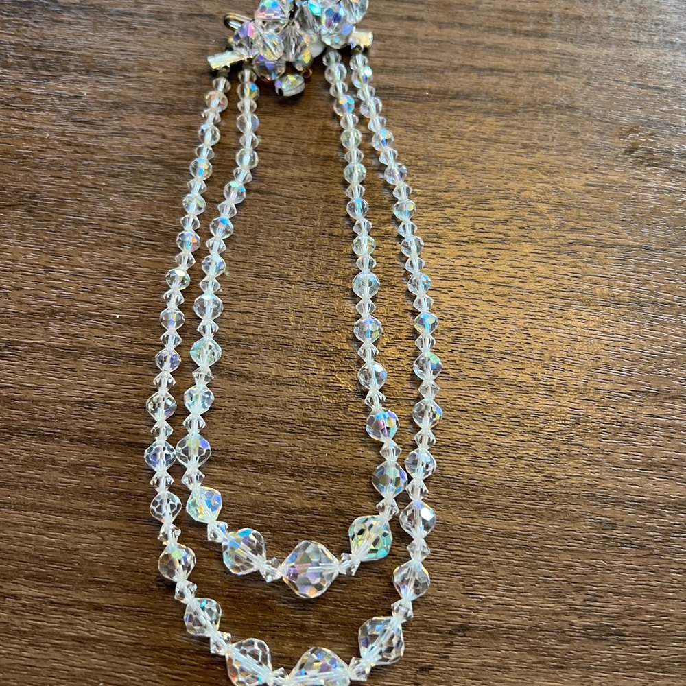 Crystal Aurora Borealis Layered Bead Necklace - Women Jewelry